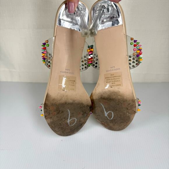 STEVE MADDEN‎ Acrylic Heels Womens 8.5 Bubble Spike Rainbow Pride Rave Party Y2K - Picture 9 of 11